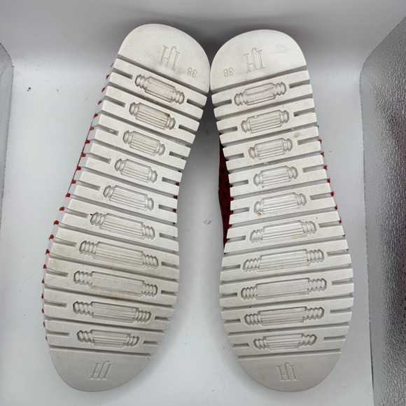 Ilse Jacobsen Tulip 139 Red Laser Cut Slip On Sneakers Womens Size 38 Minimalis - Picture 6 of 7